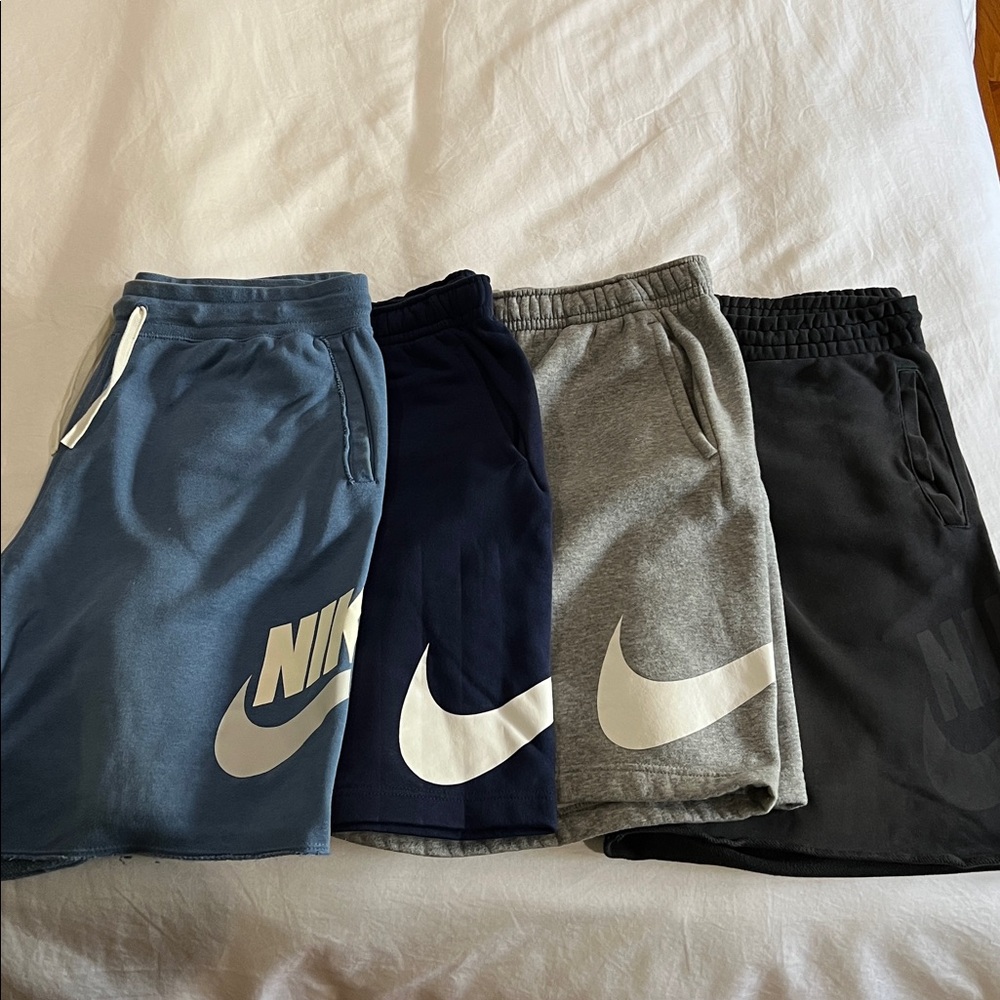 Nike Shorts Collection - Light Blue, Navy,Gray, Charcoal. 
Excellent condition